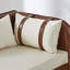 Canapé de rangement 65 po en polyuréthane brun et velours beige