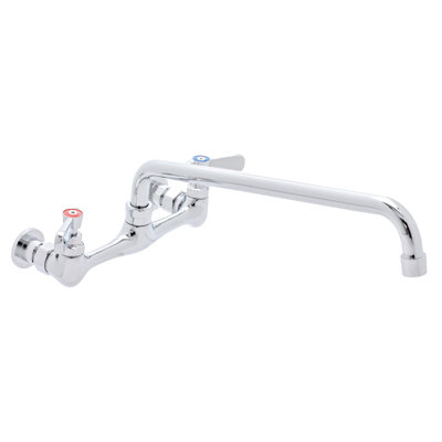 12" Swivel Spout Touch Double Handle Wall Mount Kitchen Faucet - 8" Installation Width
