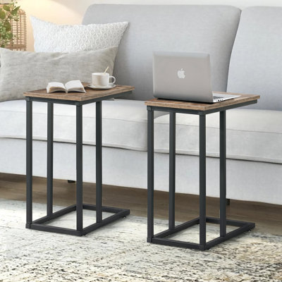 Camillie C Shaped End Table TV Tray Set