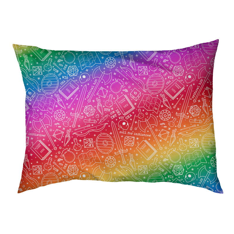 Coussin Byrge, Moyen (l 29,5 po x P 19,5 po x H 9,5 po), Arc-en-ciel