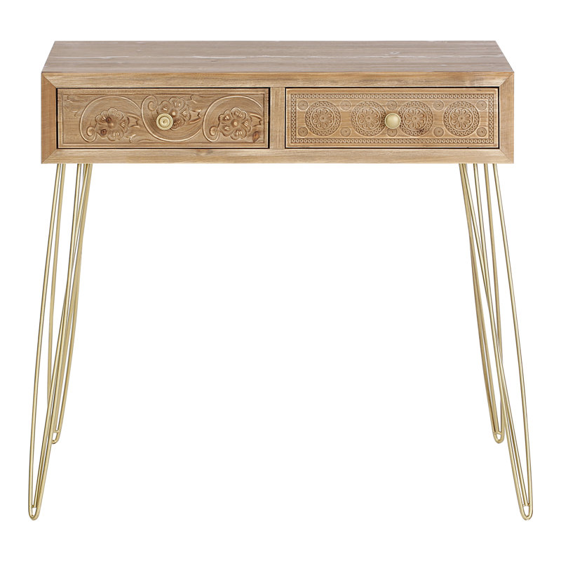 Asya 80cm Solid Wood Top Console Table