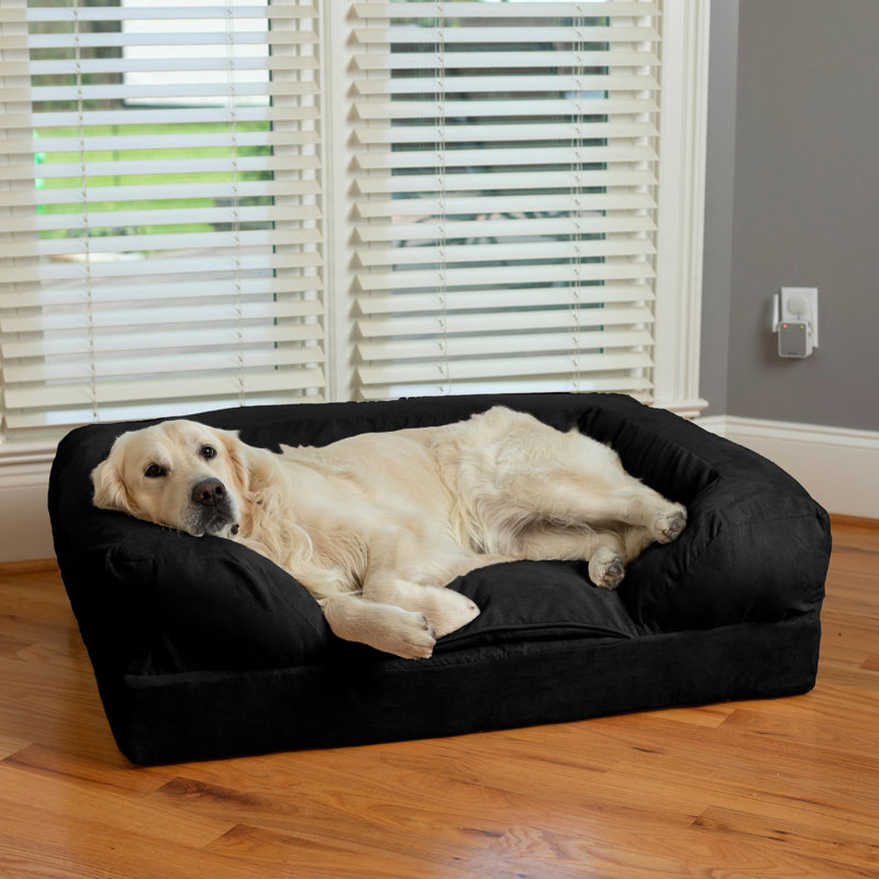 Canapé pour chien 100% lavable par Snoozer, Noir / chevrons, Grand (L 40 po x l 30 po)