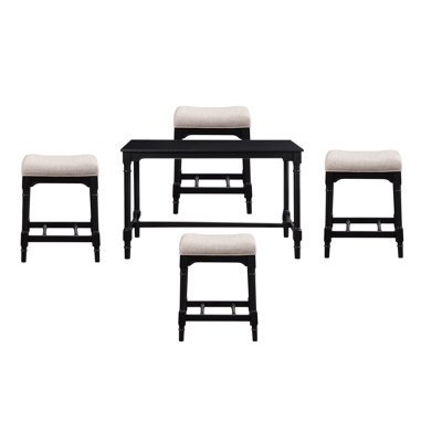 Callean Oatmeal and Black 5-piece Counter Height Dining Set -  Alcott Hill®, B00DADA3D693426AB852CE0CD3FD10F2