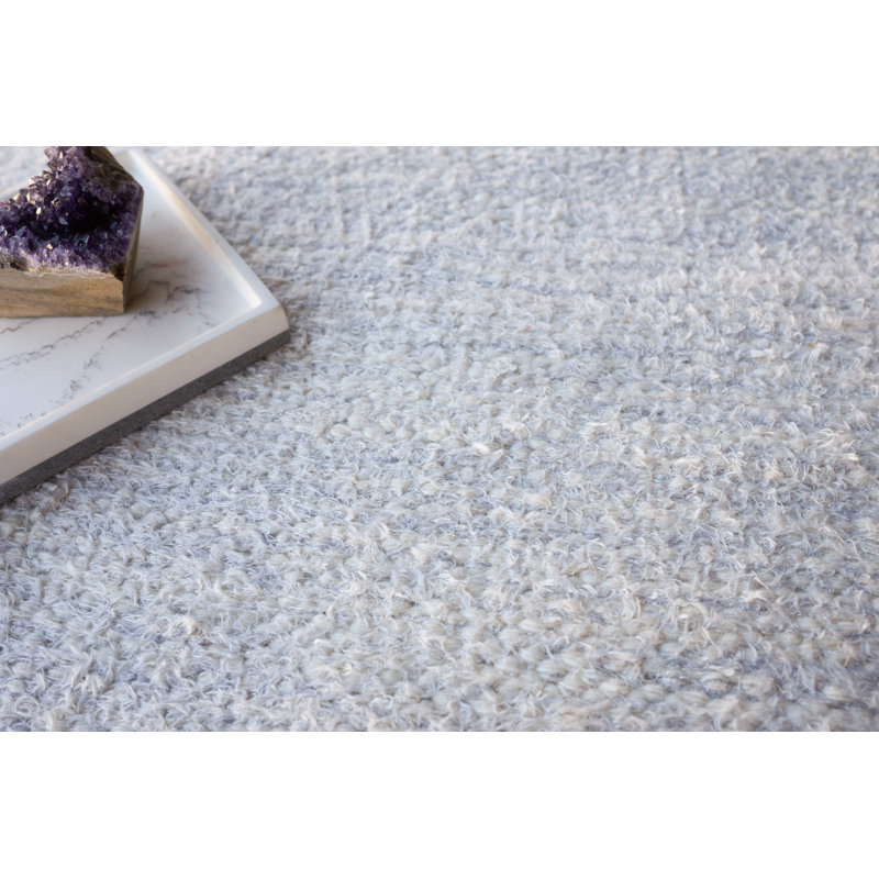 Tranquility Flatweave Wool Area Rug in Silver, Rectangle 8' x 10'
