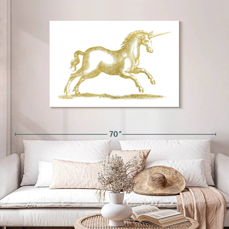 Kelan Golden Unicorn Fantasy, H 30 po x l 45 po