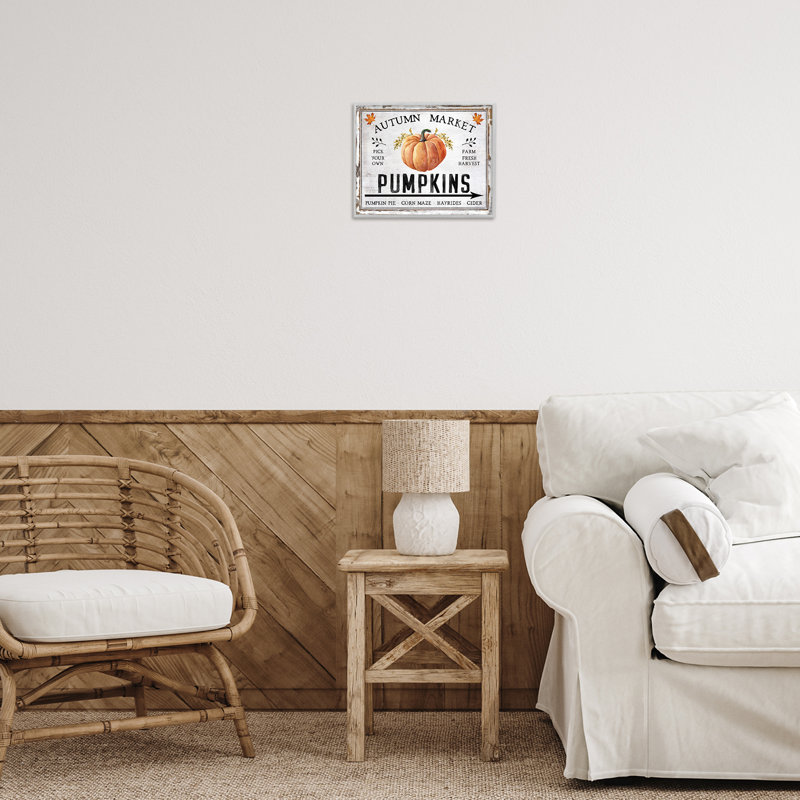 «Autumn Market with Arrow», art mural sur toile par Creatif Belle, H 11 po x l 14 po, Estampe numérique Farmhouse