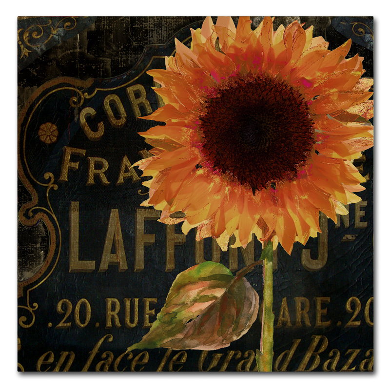 "Jadaya Sunflower Salon II" par Color Bakery, impression sur toile tendue, H 14 po x l 14 po x P 2 po