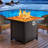 Outdoor Steel Propane Fire Table, 50,000 BTU with Lid and Lava Rock-122057183