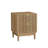 Mid-Modern Oak Bedside Table with Grille Design and Two Drawers