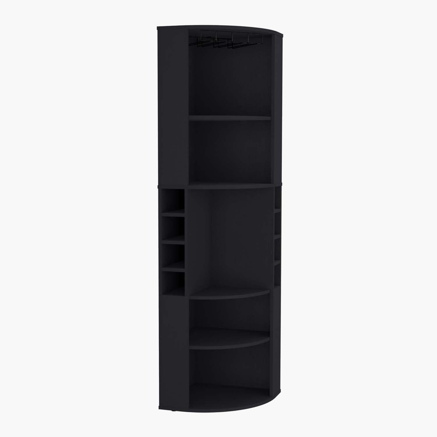 Hokku Designs Oban Corner Bar Cabinet with Five Shelves , Eight Bottle ...