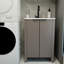 Meuble-lavabo sur pied brun de 30 pouces avec lavabo en céramique blanche, lavabo simple en résine, base en contreplaqué, instructions d'installation complètes