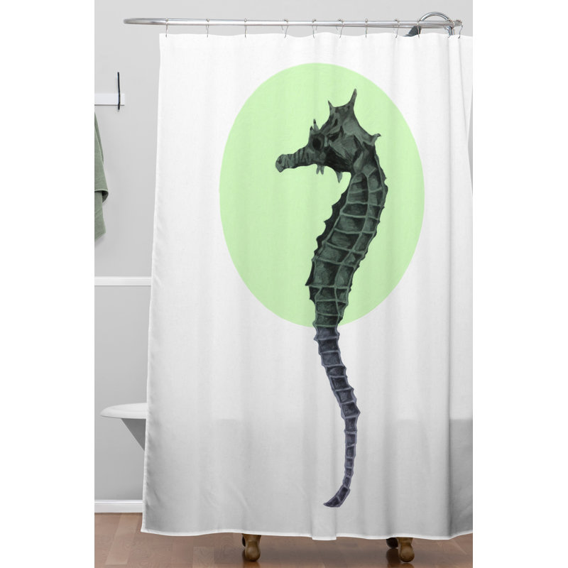 Morgan Kendall Seahorse Single Shower Curtain
