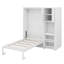 Lit escamotable mural simple avec bibliothèque, armoire supérieure, bureau extensible et rangement latéral-1219547568
