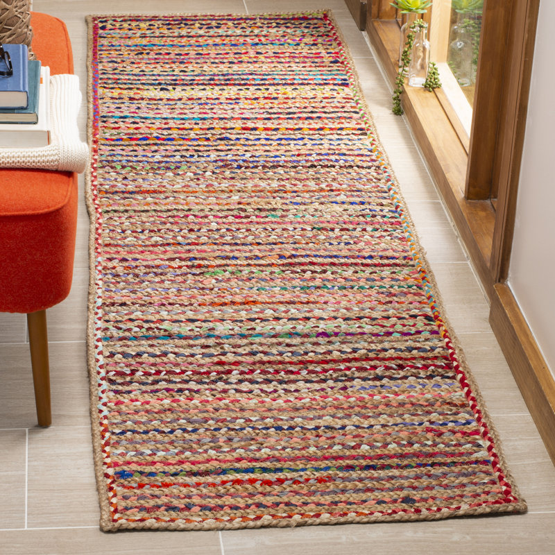 Tapis en jute tissé à la main Abhay, Tapis de couloir 2 pi 3 po x 12 pi