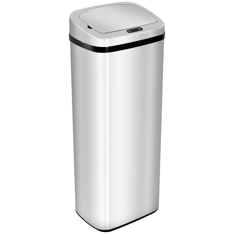 Stainless Steel Sensor Kitchen Trash Can, 84cm H x 33cm W x 25cm D, Silver/Black, 50