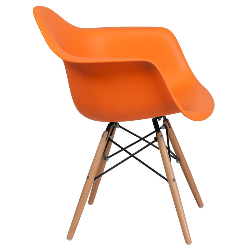 Chaise avec accoudoirs Chaya, Orange