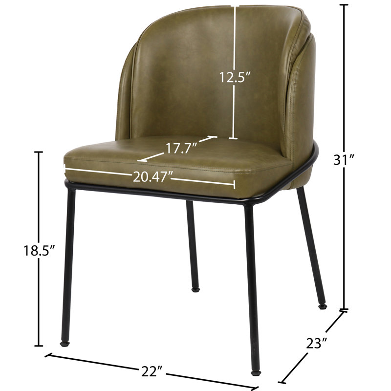 Chaise de salle à manger Jagger, Cuir olive végétalien