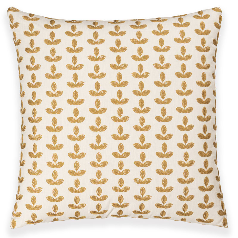 Birch Lane Trillium Throw Pillow Throw, Polyester, Yellow Floral, Square 22"