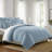 Shay Solid Cornflower Blue Cotton Comforter Set  8 Piece-109897569
