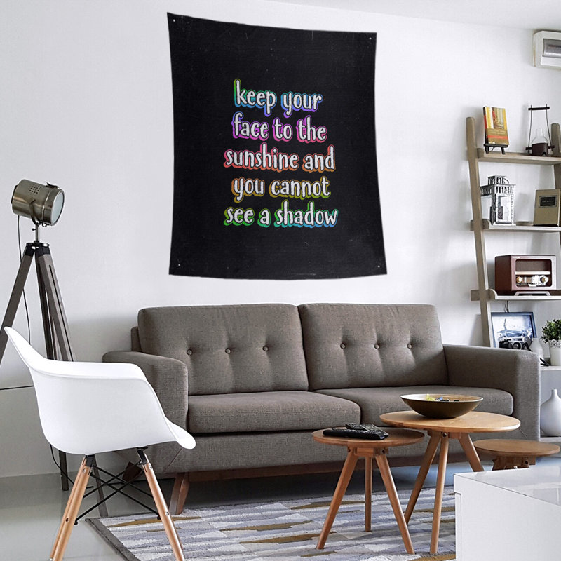 Tapisserie tableau noire quote optimise en polyester, Arc-en-ciel, H 80 po x l 68 po