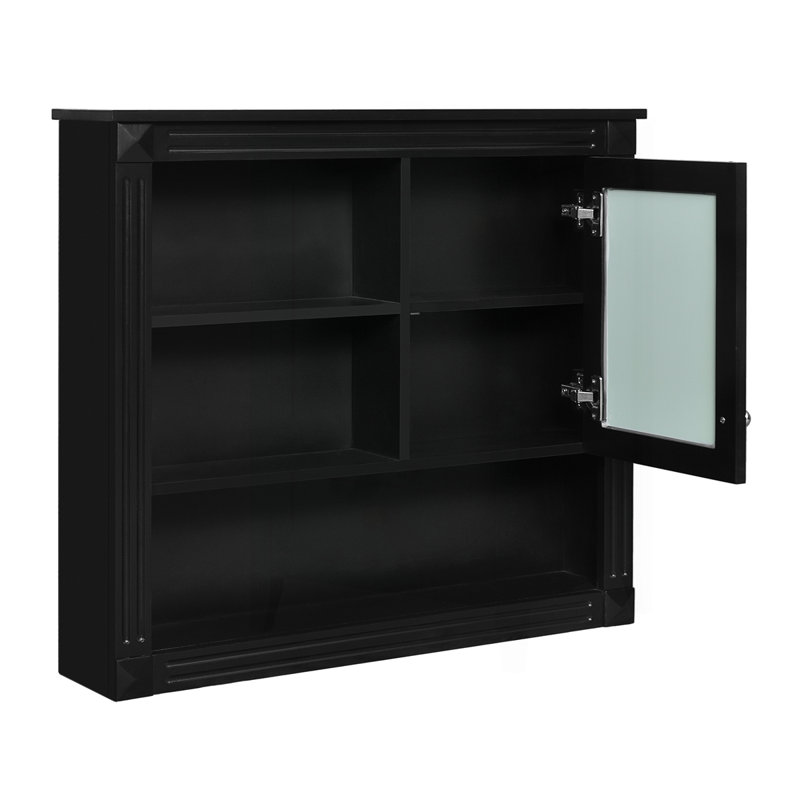 Armoire murale de salle de bain 32 "avec miroir, Noir
