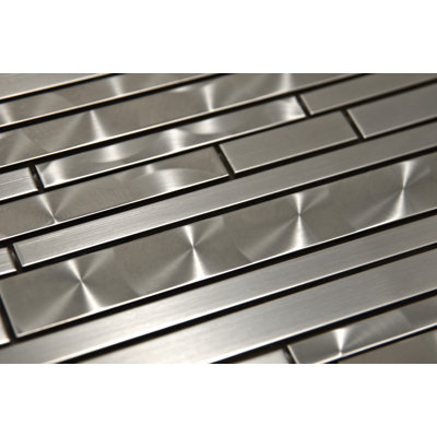 Carreau de mosaïque linéaire en métal 2 po x 3 po