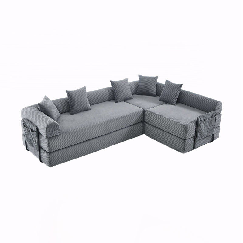 Canapé-lit pliable convertible 106,3 po, Gris