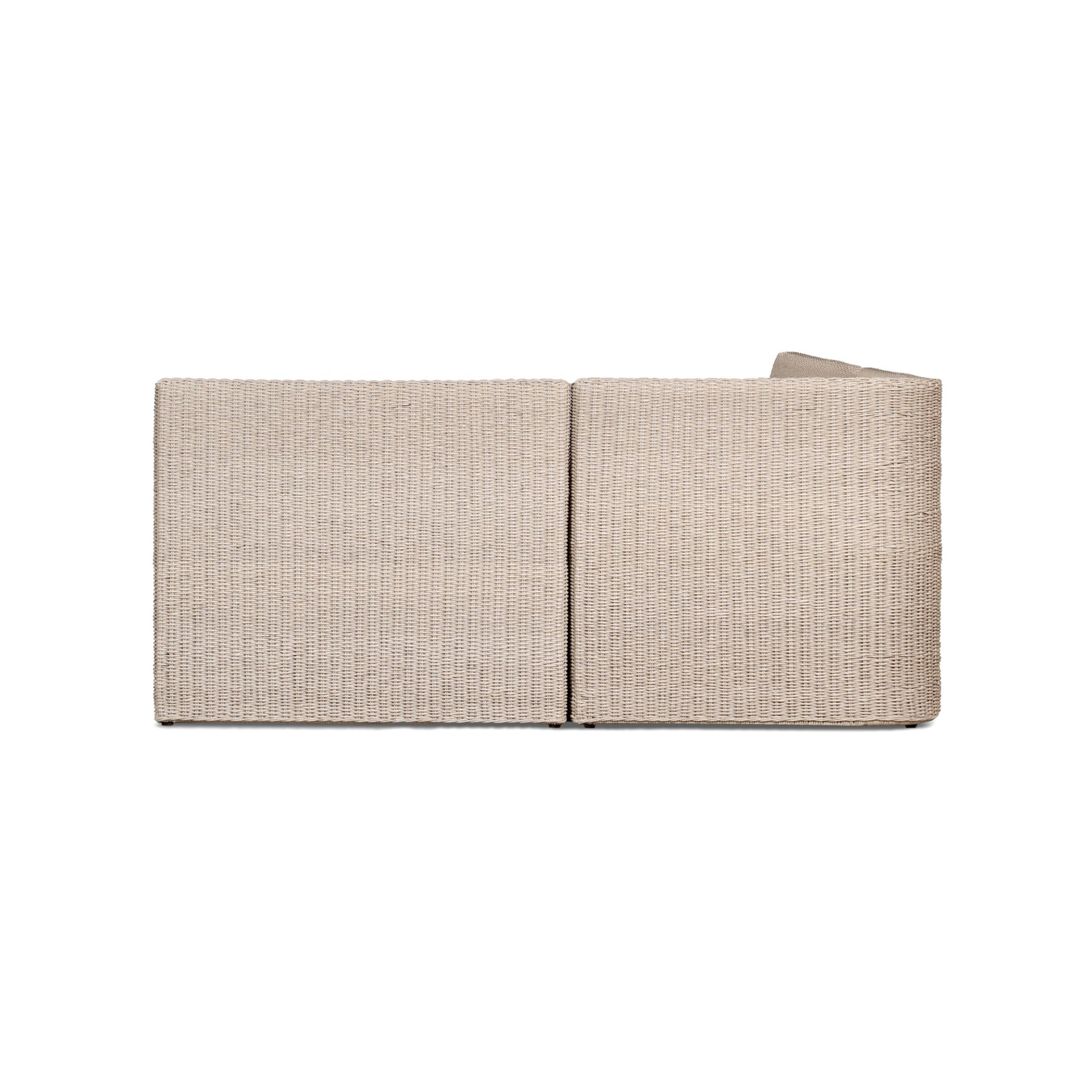 Senna Outdoor Dining Banquette L Shape 106"-Vintage White, Right Hand Facing
