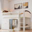 Lit mezzanine avec armoire de rangement, garde-robe et DEL-806182395