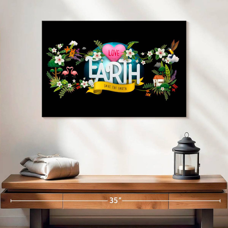 Floral Love The Earth, H 16 po x l 24 po
