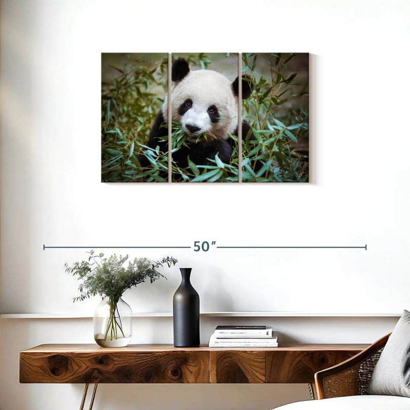 Brampt Panda With Bamboo, 20" H x 33" W