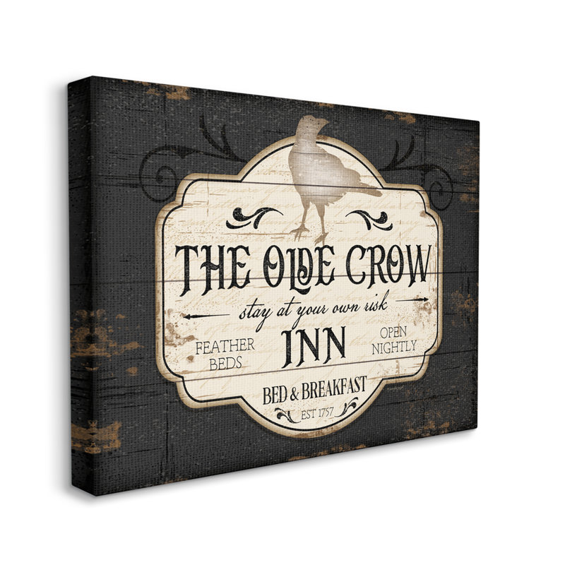 The Olde Crow Inn 1757 par Jennifer Pugh - impression, Toile tendue, H 30 po x l 40 po x P 1,5 po