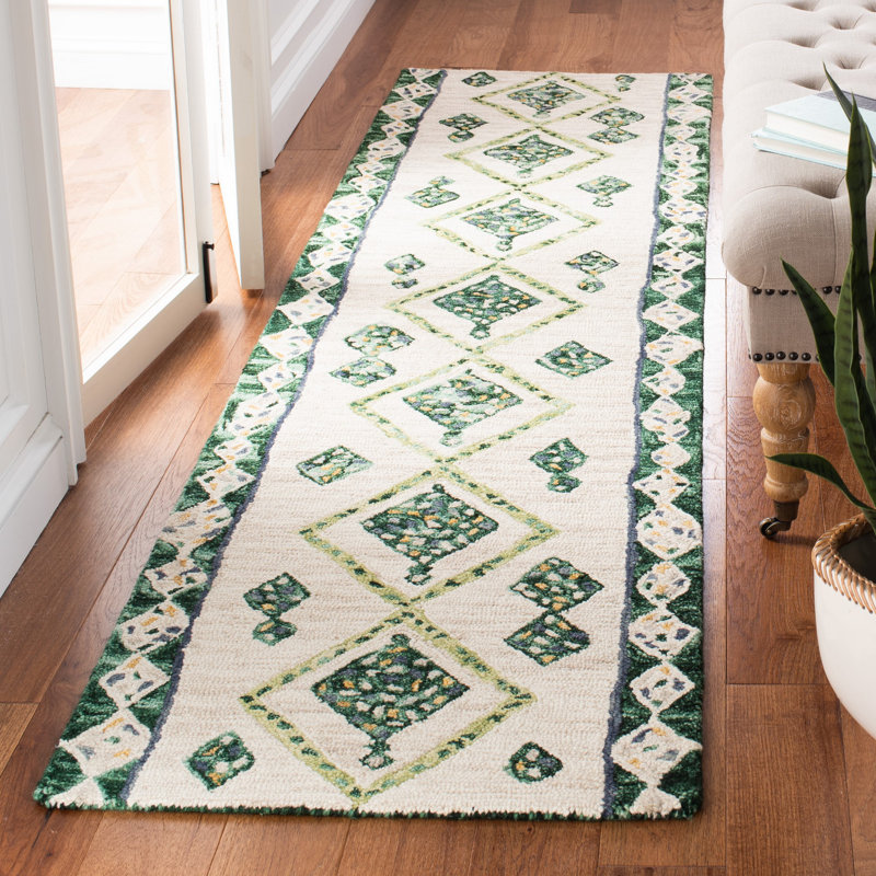 Hand Tufted Wool Southwestern Rug, Runner 2'3" x 9'