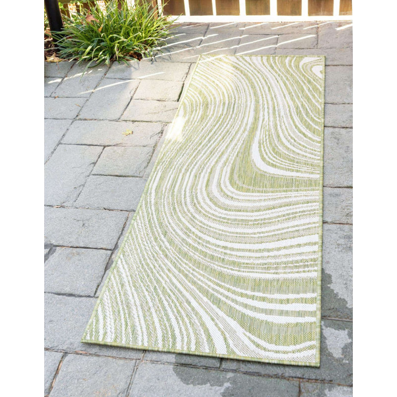 Tapis d'extérieur Iris couleur fougère, Tapis de couloir 2 pi x 6 pi
