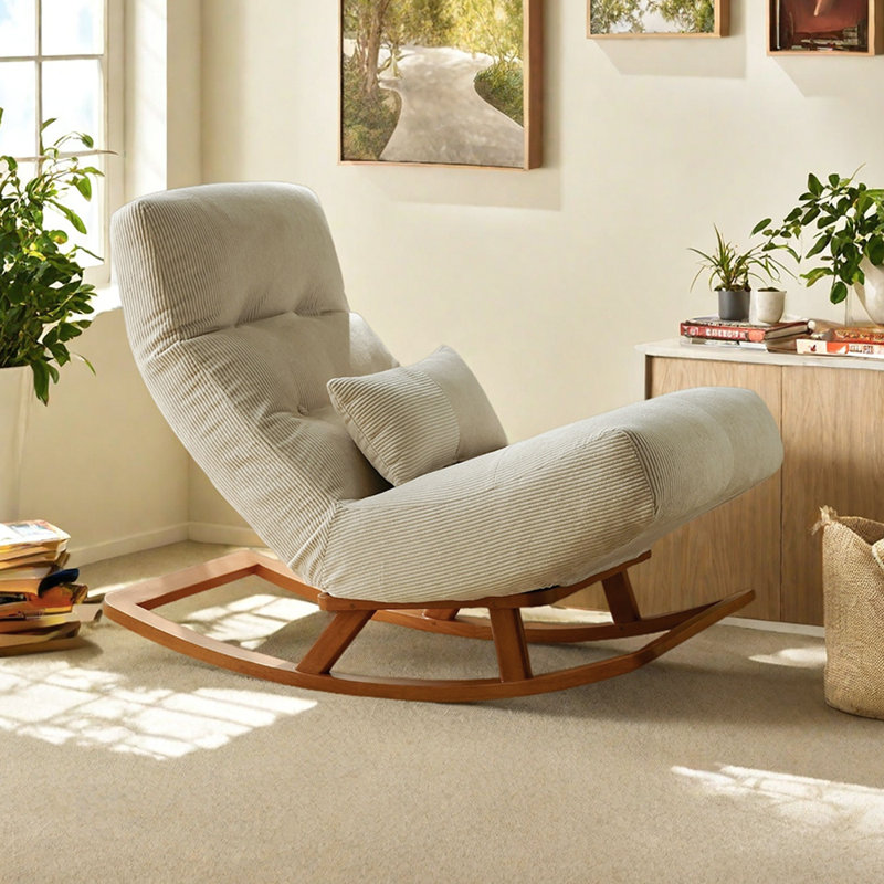 Adjustable Rocking Chair with Solid Wood Base