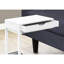 Table d'appoint pour salon et chambre, stratifié blanc et structure en métal avec rangement latéral moderne, construction de surface pour chambre