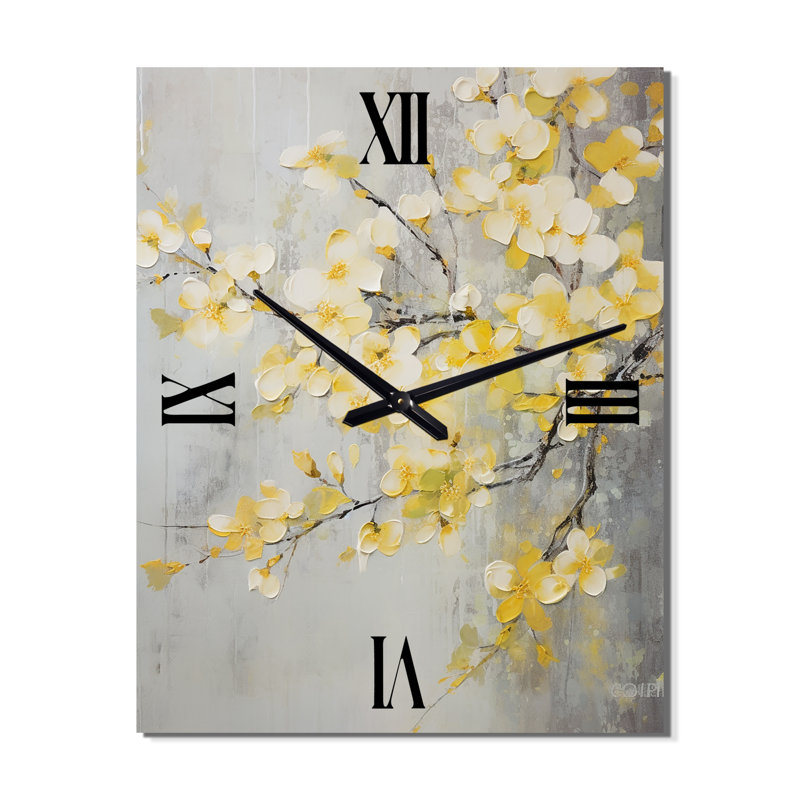 Apple Blossom Harmony XV - Horloge murale moderne florale, Grand