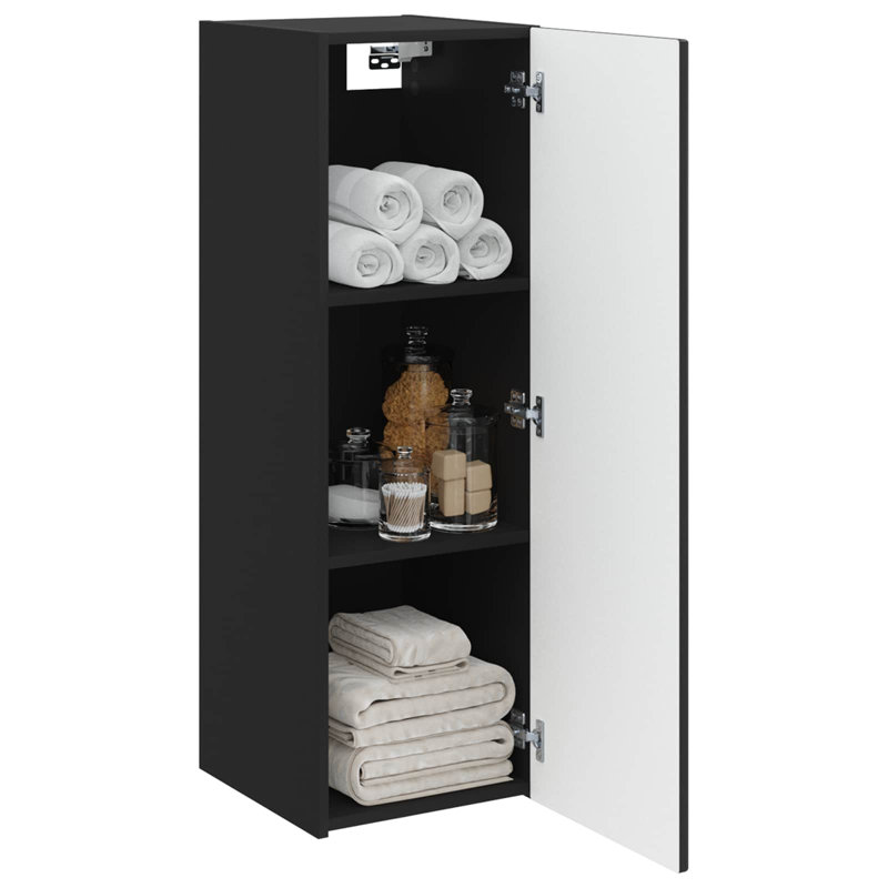 Linen Cabinet, 60cm H x 33cm W x 34.5cm D, Black