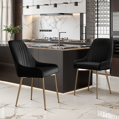 Kataleah Tufted Velvet Side Dining Chairs
