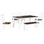 Stylish 6 Dining Table , Walnut + Cottage White, 4 Chairs & Bench, Ergonomic Design, Solid Wood Veneer Rustic And Chair 6, Walnut+cottage Natural Look,