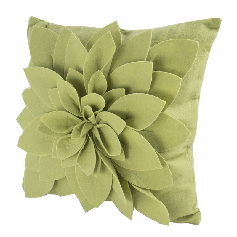 Sara's Garden Polyester Throw Square Pillow Cover, Lime