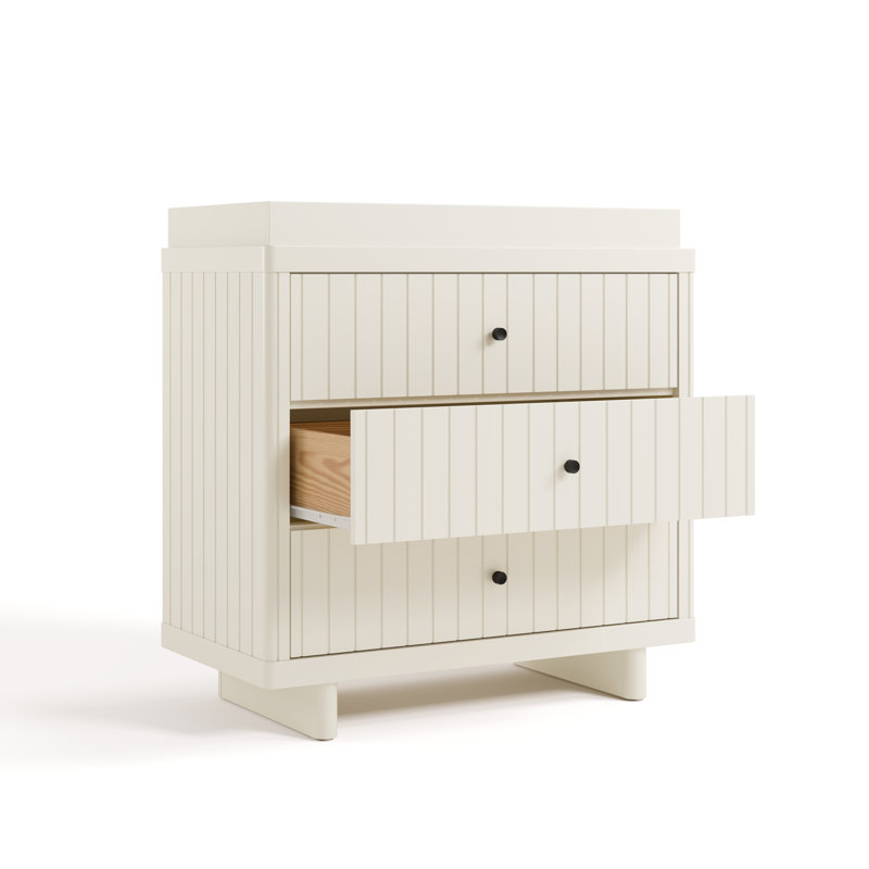 Kyoto 3 Drawer Chest with Topper, Frosted Oat