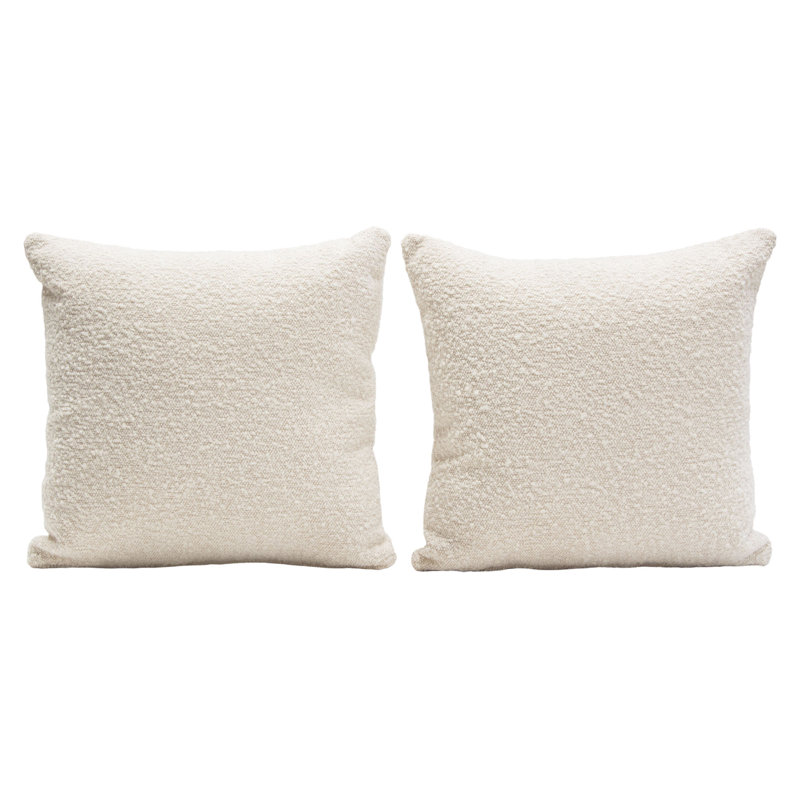 Bone Boucle 16" Square Accent Pillow Set