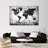 Charcoal Black World Map Canvas Print-92517718