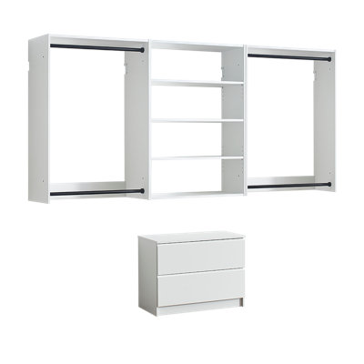 Système d'organisation mural en bois blanc Devi