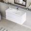 Meuble-lavabo de salle de bain flottant moderne avec lavabo, meuble-lavabo mural avec plateau en résine