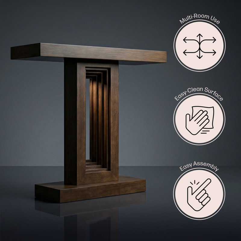 Pismo 36-Inch Solid Wood Console Table, Brown, Brown