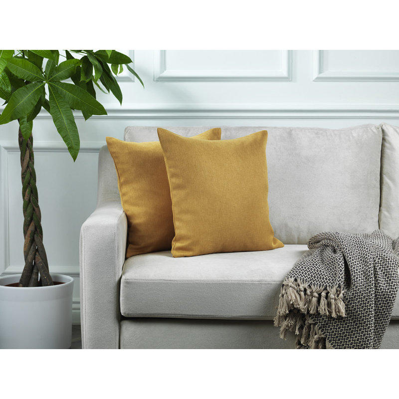 Housses de coussin décoratif, 24 po x 24 po, Jaune moutarde