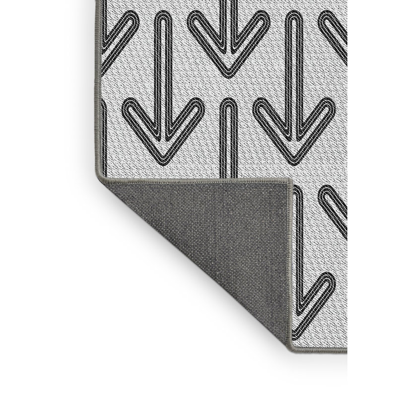 Tapis gris clair / noir Power Loom, Rectangle 5 pi x 7 pi