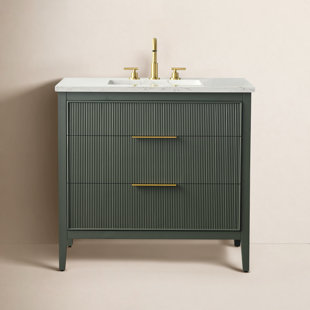 Bilroy 36'' Single Bathroom Vanity with Engineered Stone Top